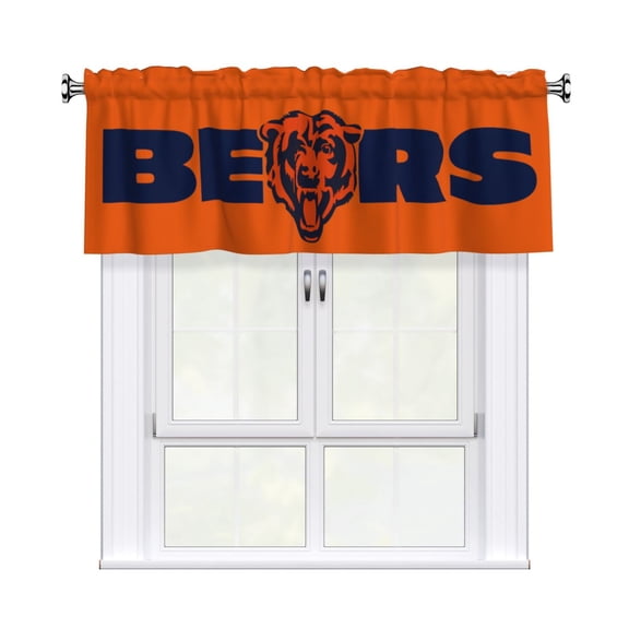 Chicago Football Team Blackout Valance Curtains 54x18in, Football Fan Home Decor Curtains for Kitchen, Bedroom, Living Room, Rod Design, Easy Installationid #ZAWTY