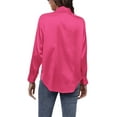 thumbnail image 7 of Voguele Women Shirts Long Sleeve Tops Lapel Neck Blouse Holiday Tunic Shirt Single Breasted Rose Red XL, 7 of 7