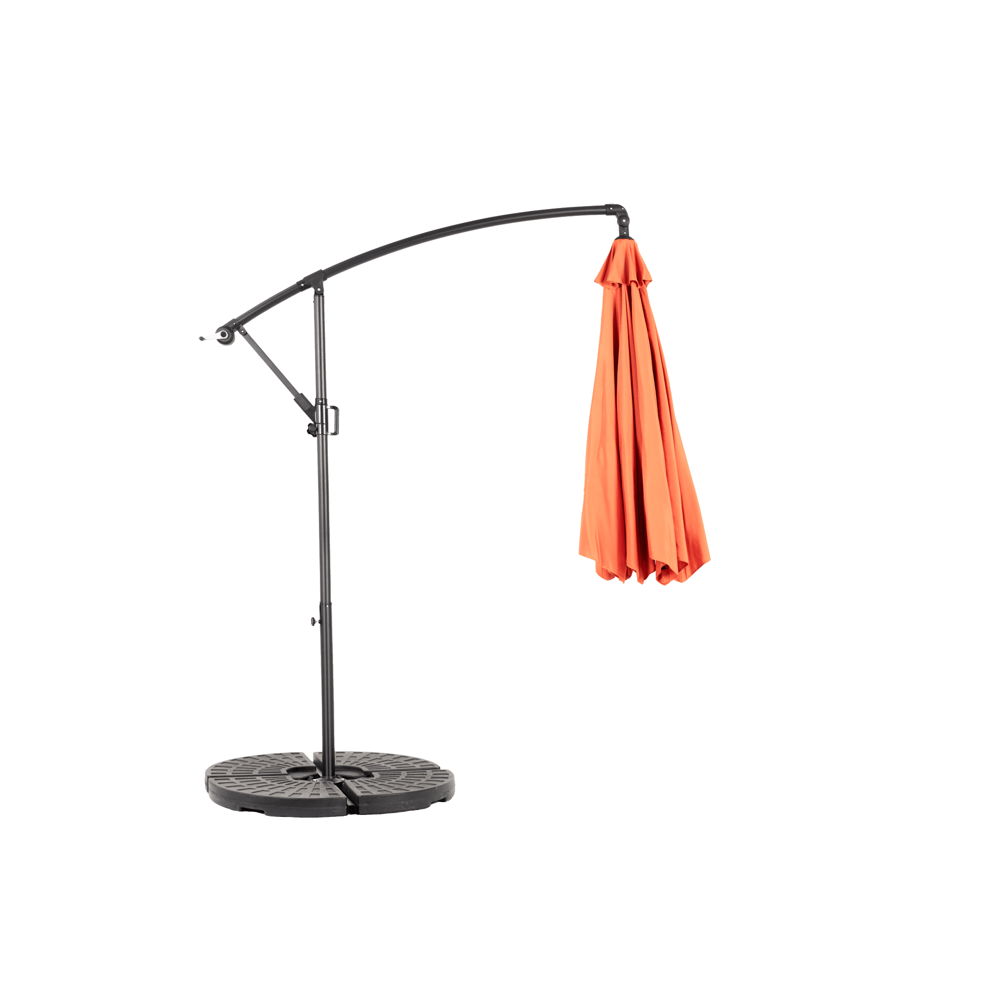 Leumius 10ft Outdoor Patio Umbrella,Outdoor Offset Cantilever Umbrella with 8 Sturdy Ribs and Easy Tilt Adjustment,Patio Market Umbrella for Pool Deck Porch Backyard Garden,Orange(No Base)