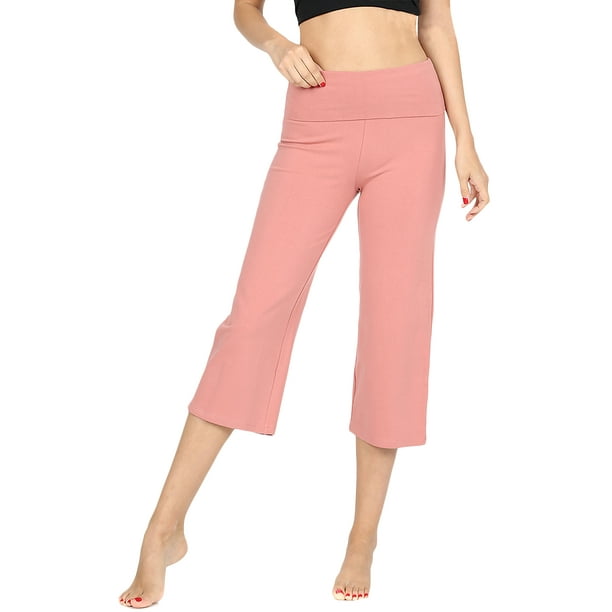 TheLovely Women's Cotton Fold Over Capri Lounge Yoga Pants (S3XL)