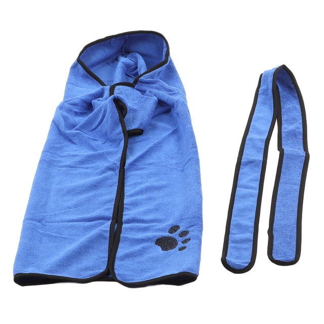 Dog Drying Coat, Pet Dog Cat Bath Robe Blue Quick Dry Microfibre For Bathing XS,S,M,L,XL