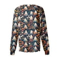 thumbnail image 5 of Knosfe Halloween Scrub Jackets for Women Button Down Horror Spider Ghost Fall Scrub Tops Long Sleeve Spooky Skeleton Pumpkin Casual Scrubs Yellow S, 5 of 6