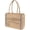 Belle Jardiniere, variant on KAF Home Jute Grocery Tote Bag, Reusable Beach Bag with Interior Pocket and Handles, Birds, 12.5 x 17 x 7 in