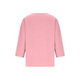 thumbnail image 5 of Paiwinds Women's V-Neck 3/4 Sleeve Loose Fit Pullover Top Casual Solid Color Blouse Soft Cotton Linen Blend, 5 of 8
