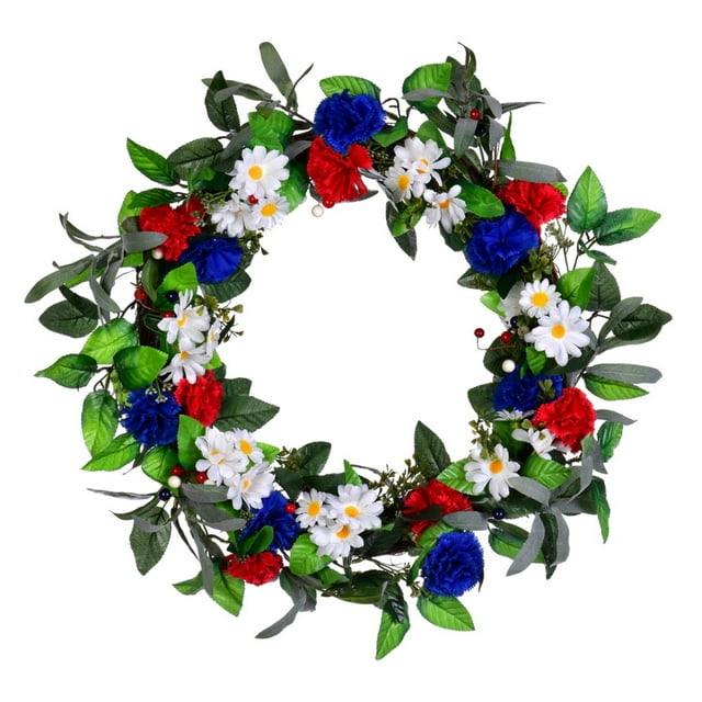 Vickerman 22" Red White Blue Floral Wreath