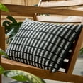 thumbnail image 3 of TOWN & COUNTRY TERRA Alara Textured Geo Stripe Handcrafted Indoor Outdoor Decorative Pillow, 100% Recycled Materials, UV Fade Resistant, Water Repellent, Black/Ivory, 14"x20", 3 of 9