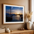 thumbnail image 4 of Sunset in Paros - Paros Greece Photography Sunset Harbor Sailboat Seascape Nautical Port Mediterranean Oak Framed Wall Art Print 16 x 24 inches, 4 of 6