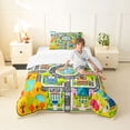 thumbnail image 4 of Manfei Boys City Map Twin Comforter Sets,Cartoon Buildings Bedding Set,Gray,Reversible,2-Piece,1 Comforter and 1 Pillowcase, 4 of 7