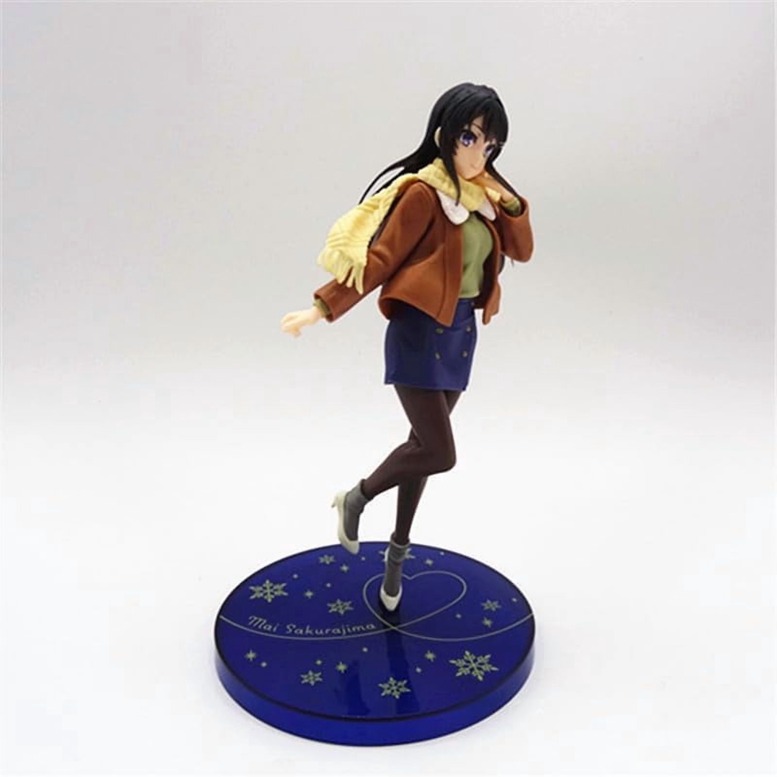 Newly Sakurajima Mai Figure Standing Winter Clothes Sakurajima Mai Anime Figures 22cm/8.7inch PVC Collectible Handicrafts Souvenirs for Anime Fans Gifts
