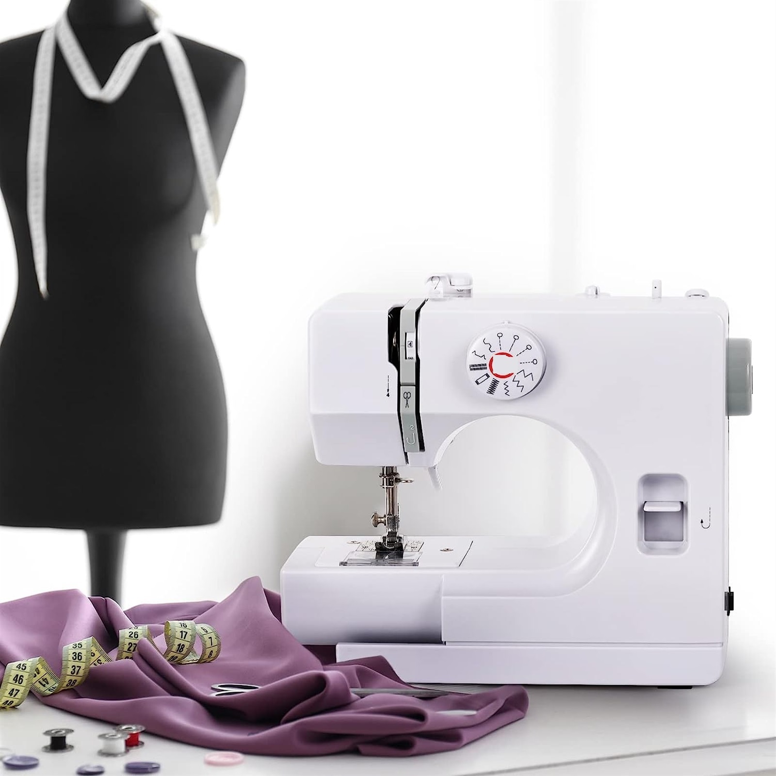Mini Sewing Machine For Beginners,Portable Household Crafting Mending Machine, 12 Built-In Stitches And Foot Pedal