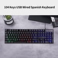 thumbnail image 2 of Teclado español con cable USB 104 teclas Teclado retroiluminado ergonómic yeacher estándar, 2 of 6