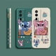 thumbnail image 5 of Case For Redmi K60E K60 K50 K40S K40 K30 9A 9 8A 8 10 Pro 4G 5G Colour Simple Liquid silicone Case Cartoon Lilo & Stitch Angel, 5 of 5