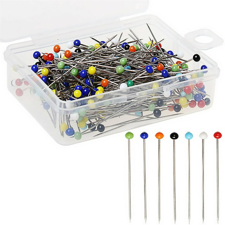  220 PCS Sewing Pins for Fabric Long Straight Pins Straight Pins  with Colored Heads Multicolor Flat Head Straight Pin Sewing Pins for  Dressmaker, Sewing Projects, and DIY Decoration(Bowtie and Button)