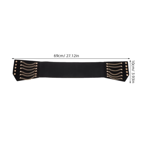 Stretch belt chain elastic cosplay fun belt approx 31” unstretched 3” wide JenPen 3 Pcs Wide Stretchy Belt for Women, Elastic Stretchy  main image 4