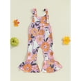 thumbnail image 2 of FEORJGP Little Girl Halloween Flare Jumpsuits 6M 12M 18M 2T 3T 4T Toddler Baby Sleeveless Overalls Rompers Pumpkin/Ghost Print Bodysuits Long Pants Kils Fashion Cute Casual Clothes for Daily, 2 of 7