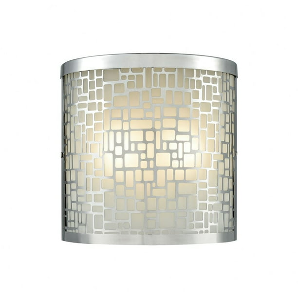 Flush Mount Outdoor Wall Light Contemporary Two Sconce With Curved Glass By Metal Fretwork Polished Stainless Finish Com - Flush Mount Wall Sconce Outdoor