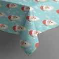 thumbnail image 3 of Light Blue Christmas Santa Pattern Rectangle Tablecloth 60"x84",Waterproof Polyester Rectangle Table Cloth, Wipeable Spillproof Polyester Tablecloth for Dining, Camping, Indoor and Outdoor, 3 of 5