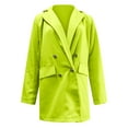 thumbnail image 3 of JURANMO 2024 Fall Long Sleeve Blazers for Women Casual Lapel Collar Double Breasted Blazer Jackets Mid Length Suit Jackets Limited Time Deal Yellow M, 3 of 5