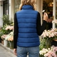 thumbnail image 6 of Puffer Vest for Women Quilted Stand Collar Zip Front Side Pockets Warm Casual Winter Vest, 6 of 7