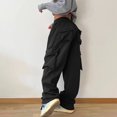 thumbnail image 5 of Pantalones Pantalones holgados para mujer, ajuste holgado, múltiples bolsillos, traje diario para niña picante (Negro L) Cgtredaw Negro T L para Mujer, 5 of 5