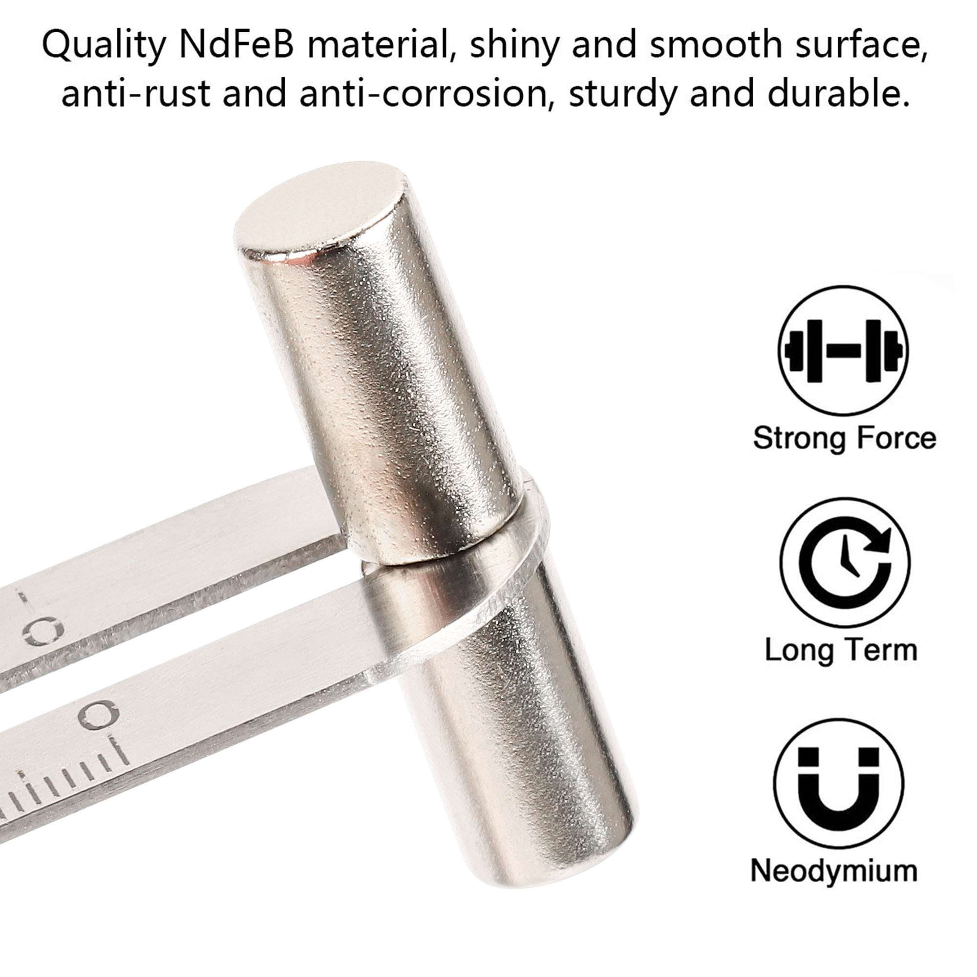 Spencer 20 PCS Super Strong Neodymium Magnets 0.4 x 0.8 Inch Cylinder Magnets Permanent Rare Earth Magnets Circular Magnets Rod, 10mm x 20mm