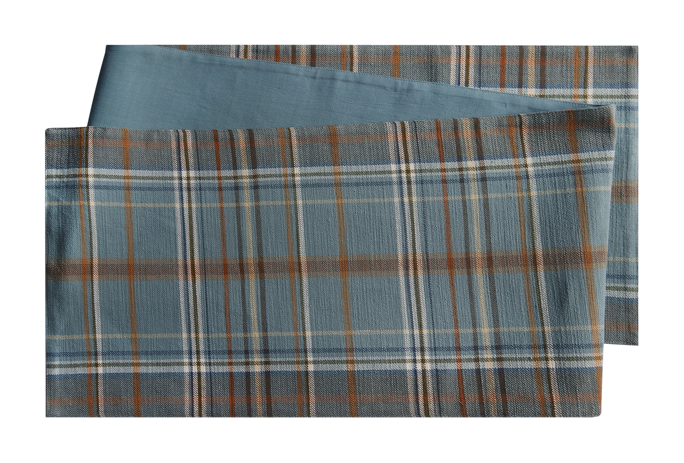 Harvest Plaid 13" x 72" Table Runner - 100% Cotton, Blue