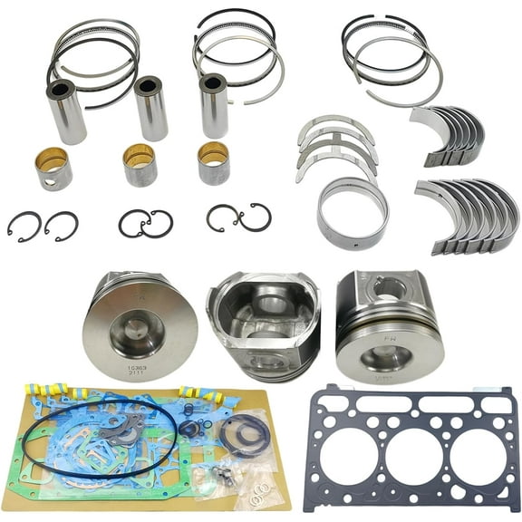 D1503DI Engine Overhaul Rebuild Kit (No cylinder liner and valve) For Kubota D1503DI Engine Tractor L2900 L3000 L3010 L3130 Loader R420 R420S Excavator KX91-3 U35 Round Combustion Chamber 38mm