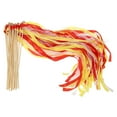 thumbnail image 1 of Unique Bargains Lace Silk Ribbon Fairy Sticks Wands for Wedding Party, Red/Yellow 25 Pack, 1 of 5