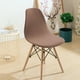 thumbnail image 3 of Funda de asiento de silla Shell de estilo moderno de mediados de siglo para hogar, hotel, funda de jacquard suave marrón, 3 of 9