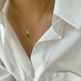 thumbnail image 5 of K-KED Woman Gold Plated Stainless Steel Emerald Simulated Diamond Chain Necklace, 5 of 5