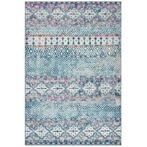SAFAVIEH Madison Kandace Abstract Area Rug, Denim Blue/Purple, 10' x 14'