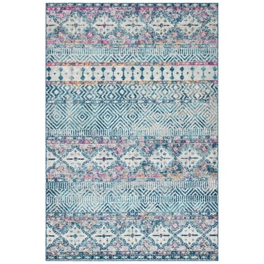 SAFAVIEH Madison Kandace Abstract Area Rug, Denim Blue/Purple, 10' x 14'