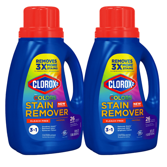 Clorox 2  Colors Stain Remover & Laundry Additive, Bleach-Free, Original - 33 oz  (Pack of 2)