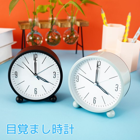YOPTOP Analog Alarm Clock 4.5 inch Super Silent Non Ticking Small Clock with Night Light Battery Operated Simply Designfor Bedroon Bedside Desk,green