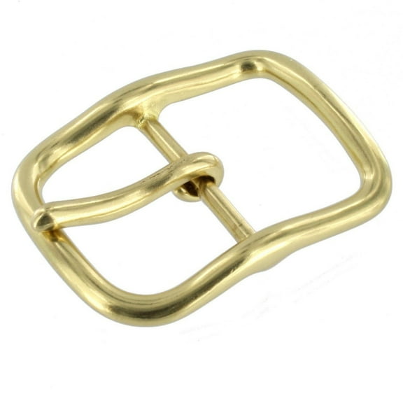 G4762 38mm Natural Brass, Center Bar Buckle, Solid Brass