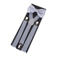 thumbnail image 1 of Conjunto de tirantes con pajarita para hombre con correas de hombro para gris, 1 of 9