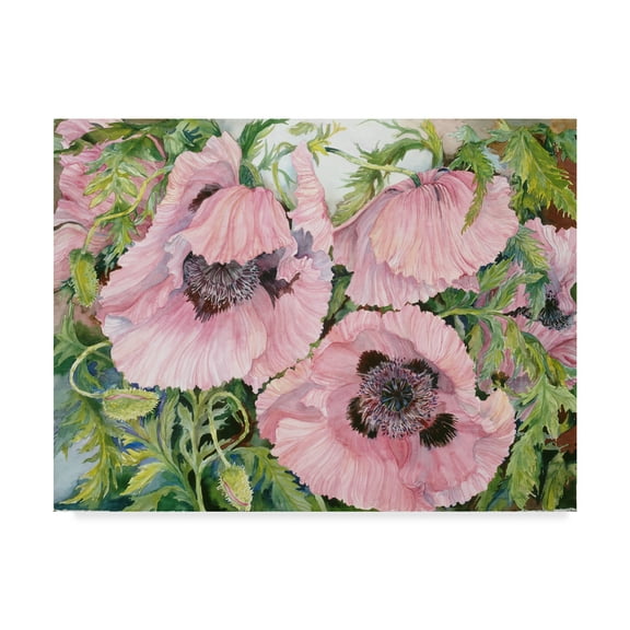 Trademark Fine Art 'Pink Poppies' Canvas Art by Joanne Porter