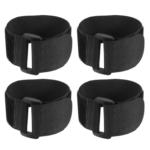 Reusable Cable Ties 1ft x 0.8inch,Adjustable Hook and Loop Straps Multipurpose Nylon fastening Cord Wrap, Black 4 Pack