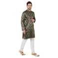 thumbnail image 3 of eloria Men's Tunic Jacquard Kurta Pajama Indian Traditional Suit Wedding Party Dress Set Party Wear Apparel, 3 of 6