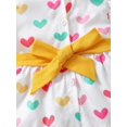 thumbnail image 6 of 2pcs Toddler Kid Girl Colorful Heart Printed Ruffle Sleeve Belted Shirt And Tight Casual Pants For Spring/Summer, 6 of 9