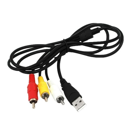 Recorder Usb Cable - 1.5M Long USB Male to 3 RCA Male Adapter Camcorder AV Cable Black for VCR CD