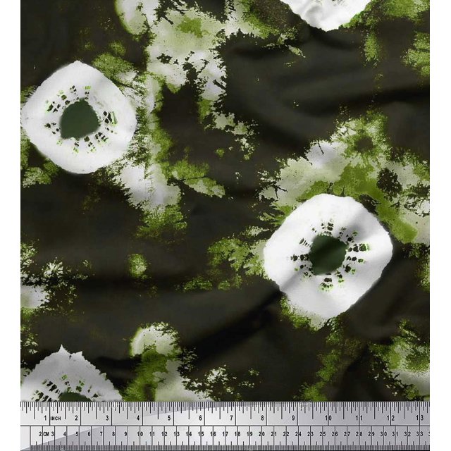 Soimoi Rayon Crepe Fabric Spider Tie-Dye Fabric Prints by Yard 46 Inch Wide