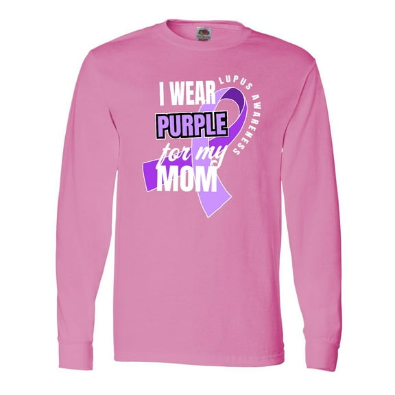 Inktastic I Wear Purple For My Mom Lupus Awareness Long Sleeve T-Shirt