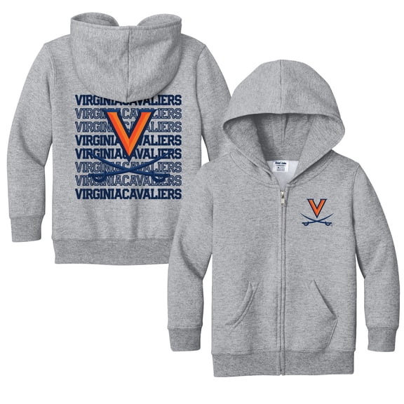 Toddler Chad & Jake Heather Gray Virginia Cavaliers Retro Full-Zip Hoodie