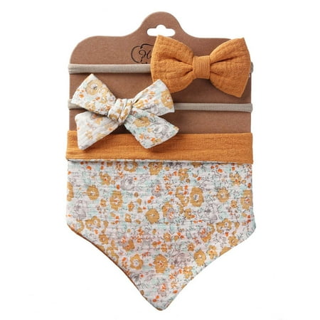 

Dadaria Baby Bibs Waterproof Toddler Baby Plaid Print Linen Cotton Double Sided Saliva Headband Set Orange One Size Boys Girls