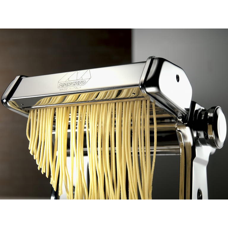 Marcato Atlas 150 Pasta Machine with Cutter and Hand Crank, Made in Italy 
