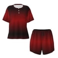 thumbnail image 4 of Naloa Red Geometric Women's Short-Sleeved Pajama Set, Loungewear, Summer pajamas, Breathable Cozy - X-Large, 4 of 9