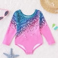 thumbnail image 2 of mgoYE Teen Girl Swimsuits Toddler Girls Printed Long Sleeve One Piece Rash Guard Swimsuit 4-8T(Pink,6-7 Years), 2 of 9