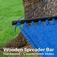 thumbnail image 2 of Sunnydaze Large Double Wide Two-Person Polyester Rope Hammock with Spreader Bars - 600 lb Weight Capacity - Blue, 2 of 7