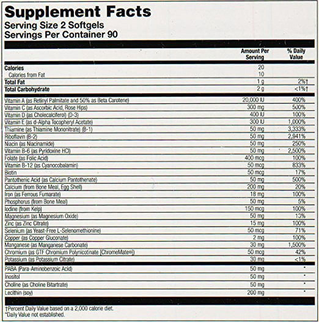 Solaray Provide Multi-Vita-Min Softgels, 180 Ct